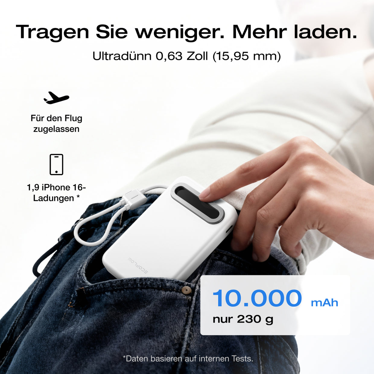 EcoFlow RAPID Mag Qi2.2 Powerbank (10.000 mAh, 25 W, integriertes USB-C Kabel)