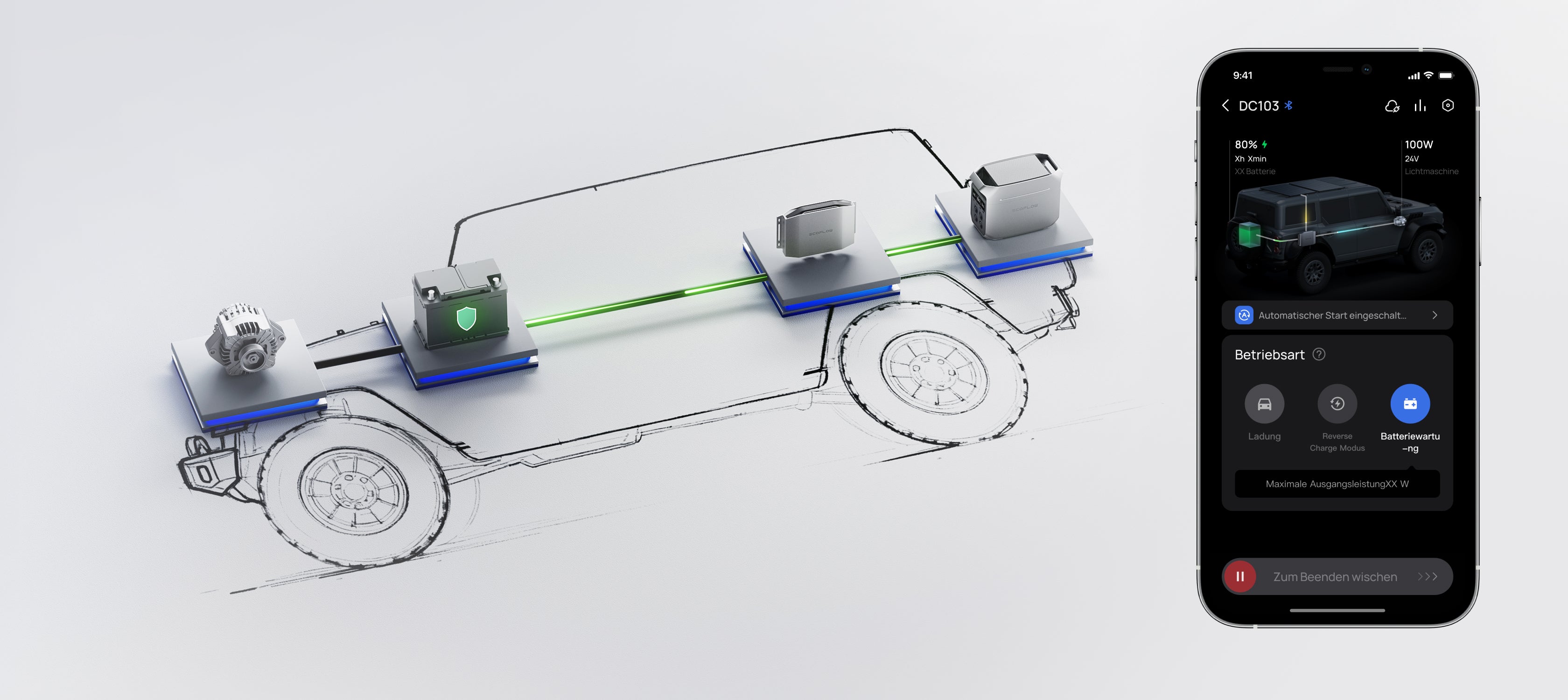 Rückladen zum Schutz der Fahrzeugbatterie
