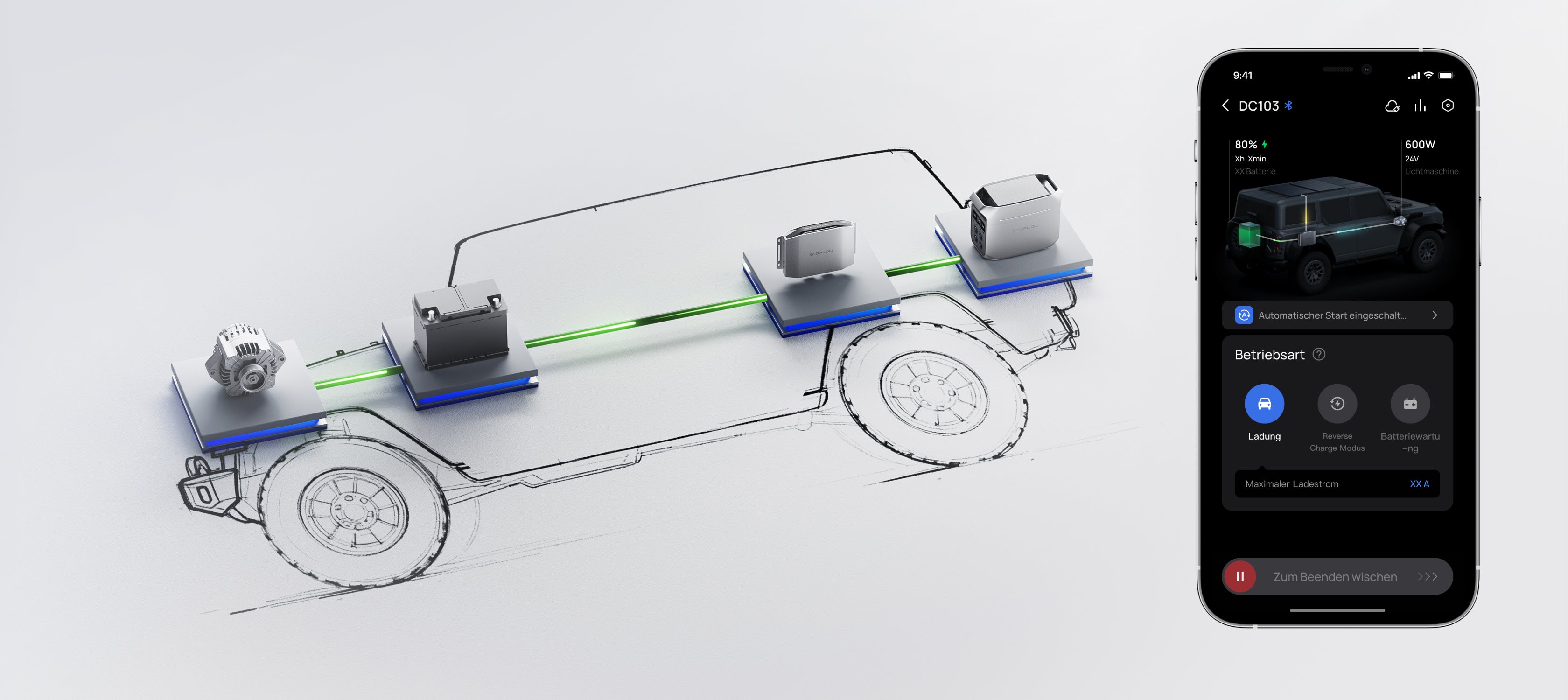 Rückladen zum Schutz der Fahrzeugbatterie