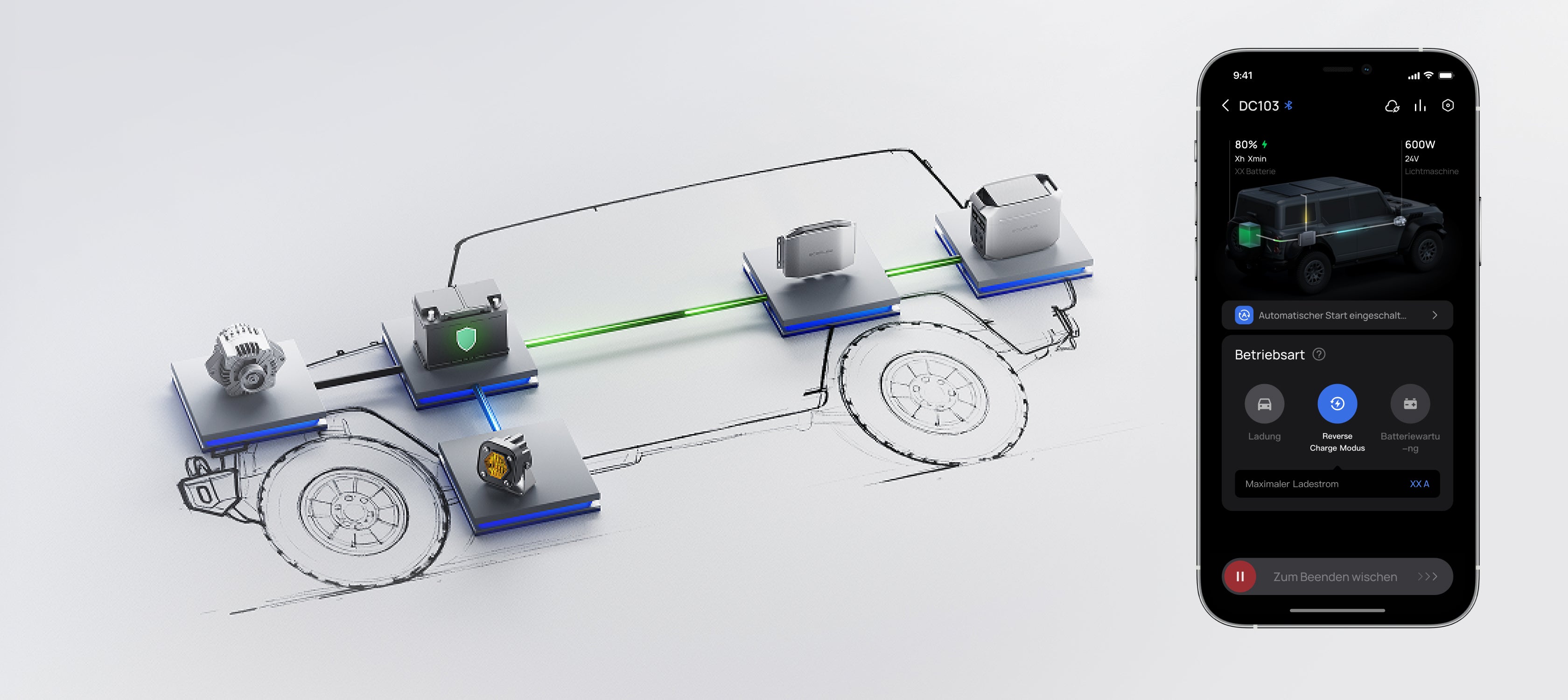 Rückladen zum Schutz der Fahrzeugbatterie