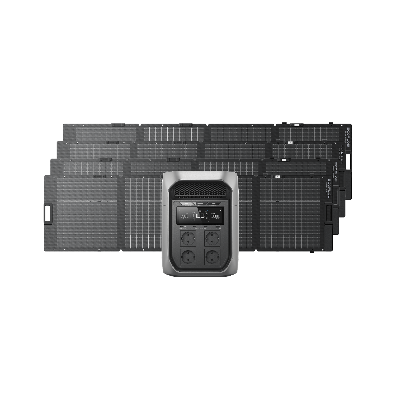 EcoFlow DELTA 3 Max Serie Solargenerator (PV220 W) DELTA 3 Max Plus / 4*NextGen 220 W Tragbares Bifaziales Solarpanel