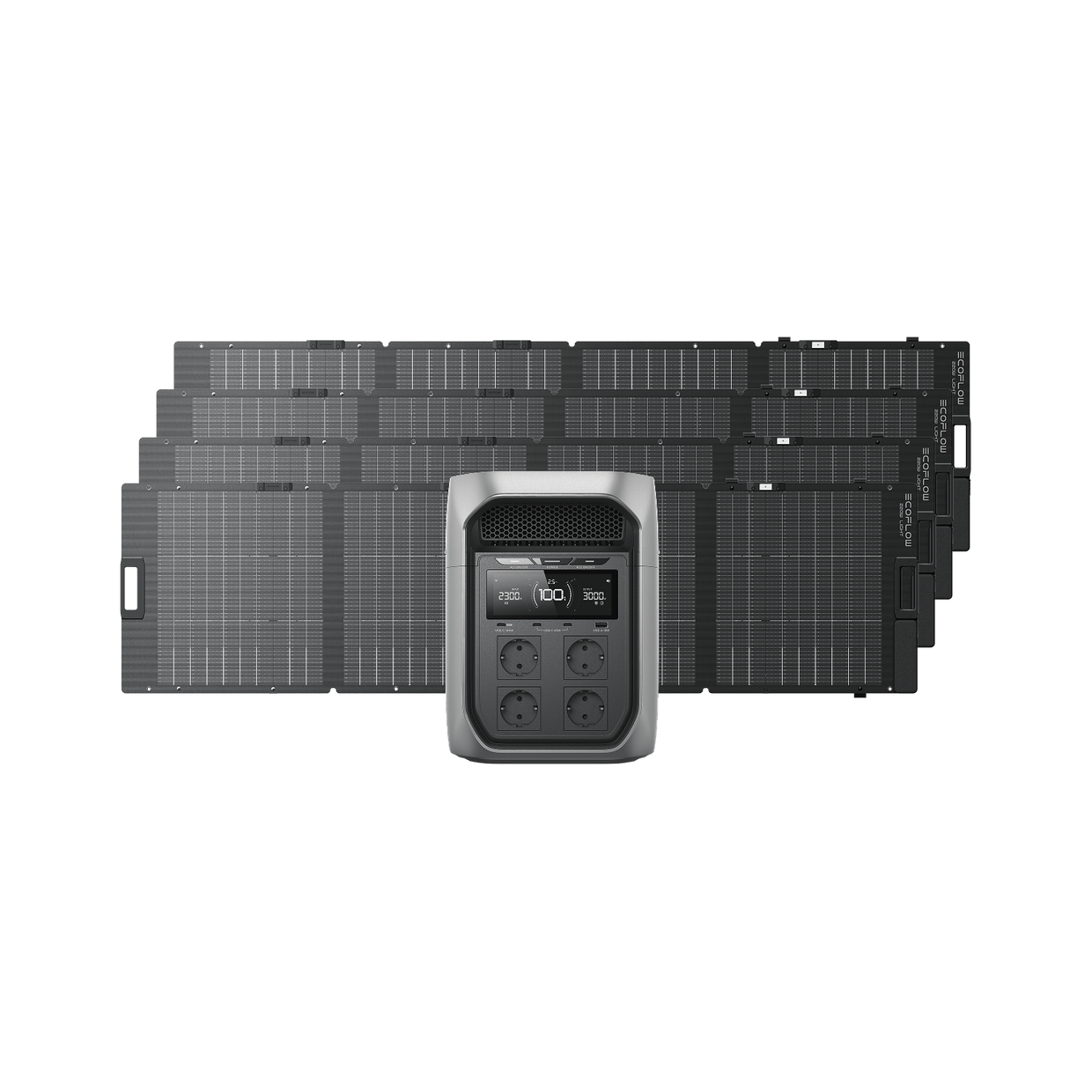 EcoFlow DELTA 3 Max Serie Solargenerator (PV220 W) DELTA 3 Max Plus / 4*NextGen 220 W Tragbares Bifaziales Solarpanel