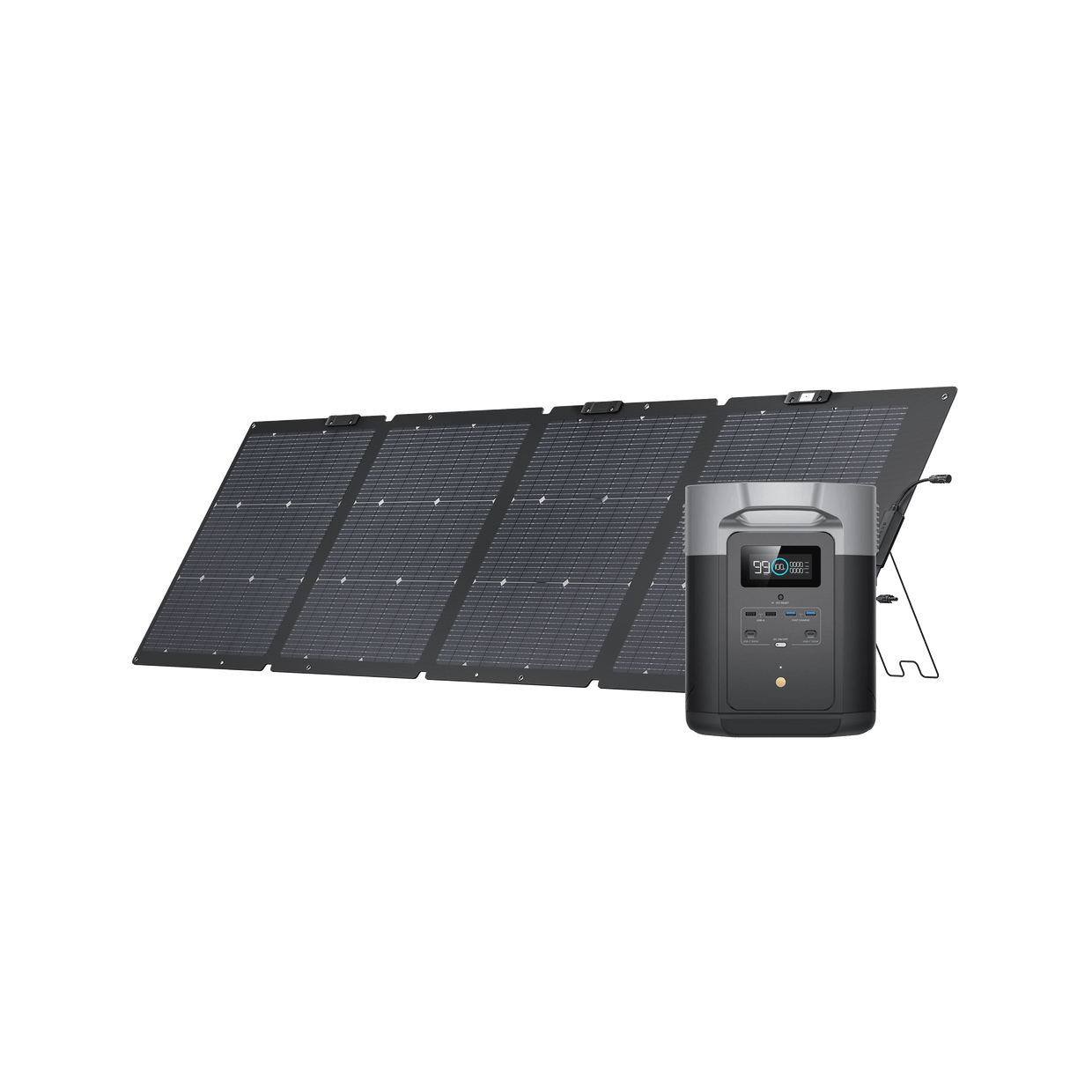 EcoFlow DELTA Max Tragbare Powerstation 2000 + NextGen 220 W Tragbares Bifaziales Solarpanel