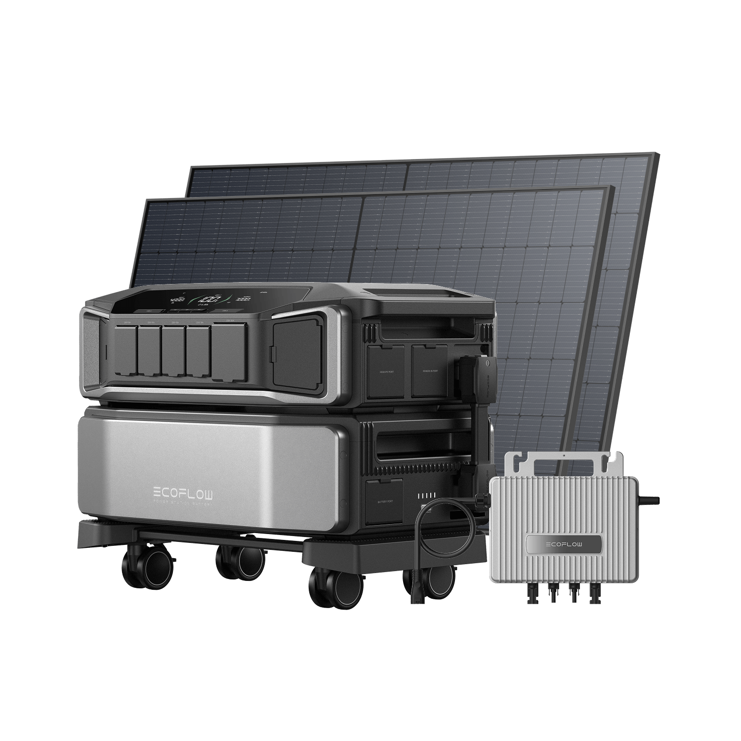 EcoFlow DELTA Pro Ultra Powerstation 0 % MwSt. (Nur Deutschland) DELTA Pro Ultra + 2 × 520 W Starres Solarpanel + Gratis STREAM Mikro-Wechselrichter