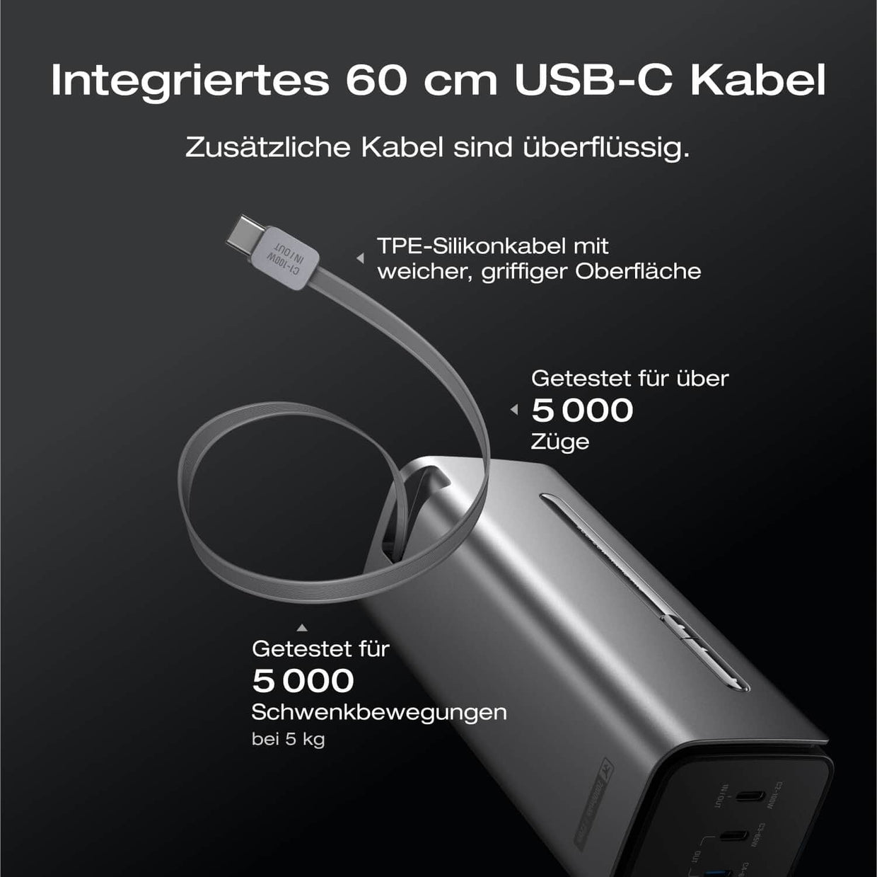 EcoFlow RAPID Pro Powerbank (20 000mAh, 230W, Integriertes 100W Kabel)
