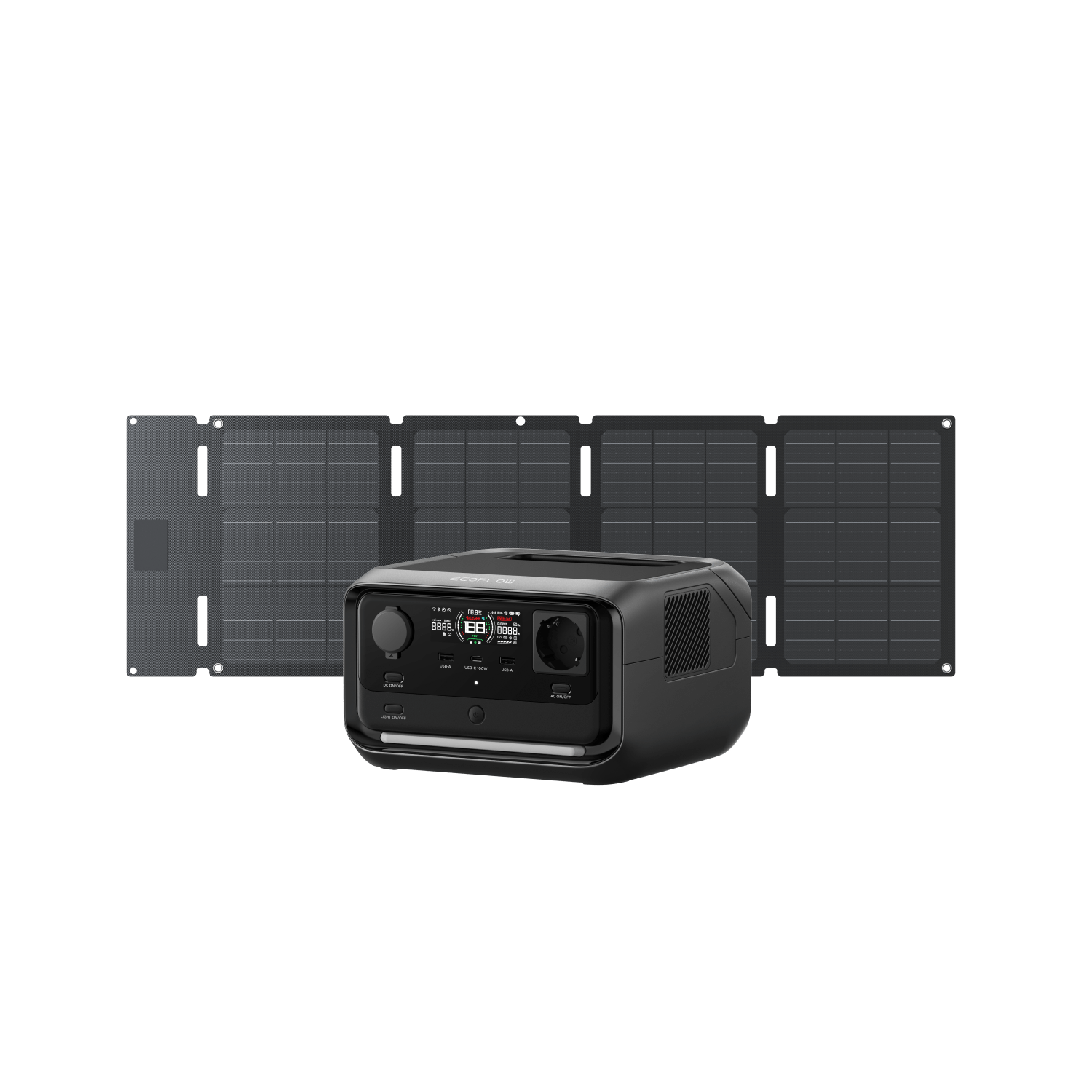 EcoFlow RIVER 3 Plus Solargenerator (PV 60 W) RIVER 3 Plus / 45 W Tragbares Solarpanel (Typ C)
