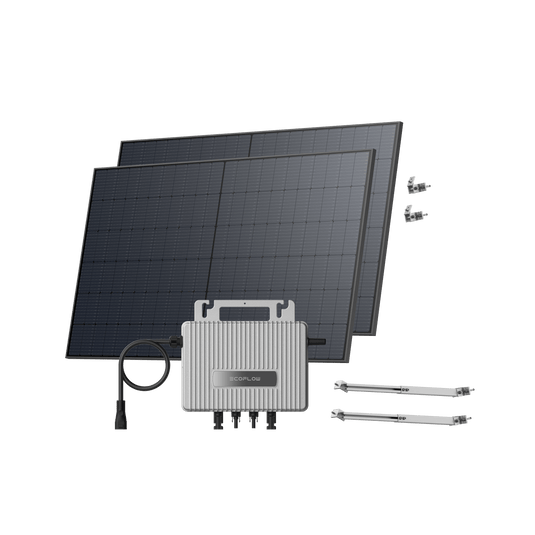 EcoFlow STREAM Adjustable Facade Kit 45° Wall / (1040Wp) 2 × 520W Rigid Solar Panel + STREAM Microinverter / Bracket Adjustable: Facade