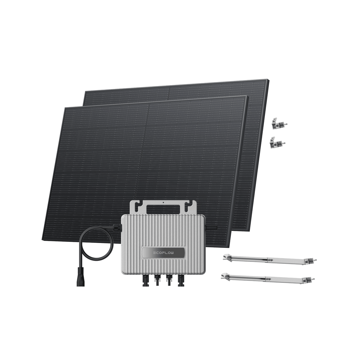 EcoFlow STREAM Adjustable Facade Kit 45° Wall / (800Wp) 2 × 400W Rigid Solar Panel + STREAM Microinverter / Bracket Adjustable: Facade