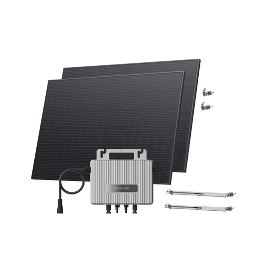 EcoFlow STREAM Adjustable Facade Kit 45° Wall / (800Wp) 2 × 400W Rigid Solar Panel + STREAM Microinverter / Bracket Adjustable: Facade