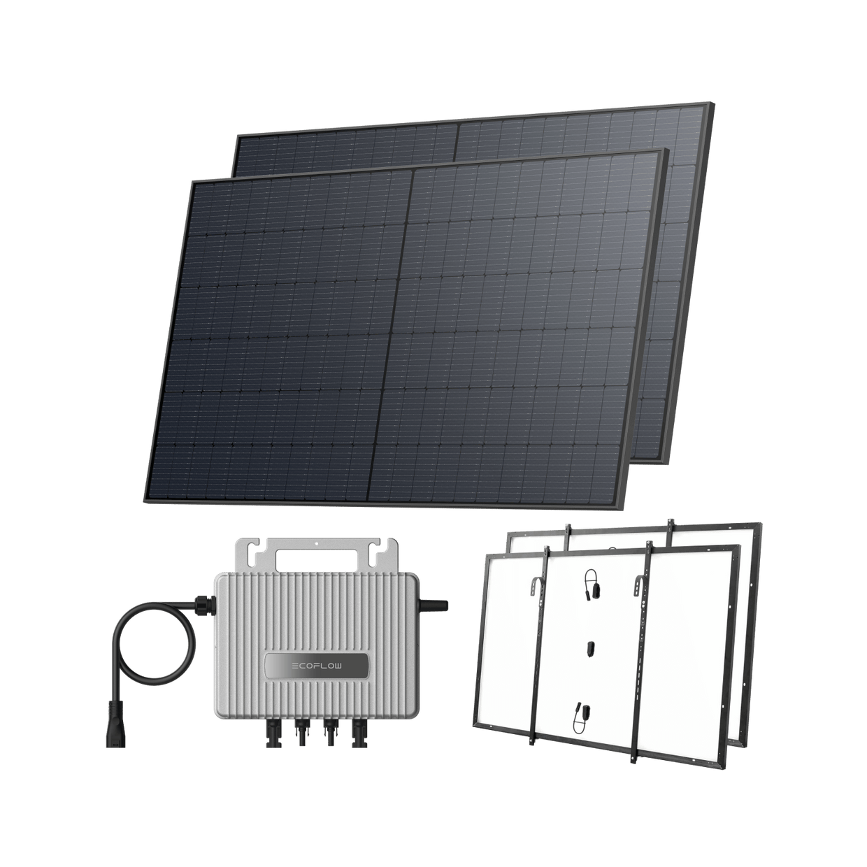 EcoFlow STREAM Balcony Kit Lattice Balcony / (1040Wp) 2 × 520W Rigid Solar Panel + STREAM Microinverter / Hook Kit: Lattice Balcony