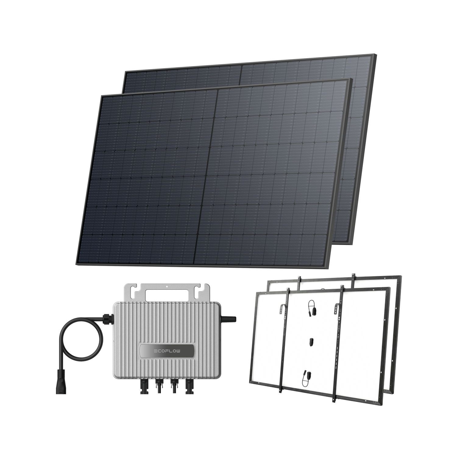 EcoFlow STREAM Balcony Kit Lattice Balcony / (1040Wp) 2 × 520W Rigid Solar Panel + STREAM Microinverter / Hook Kit: Lattice Balcony