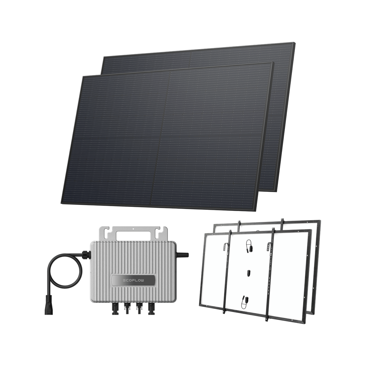 EcoFlow STREAM Balcony Kit Lattice Balcony / (900Wp) 2 × 450W Rigid Solar Panel + STREAM Microinverter / Hook Kit: Lattice Balcony
