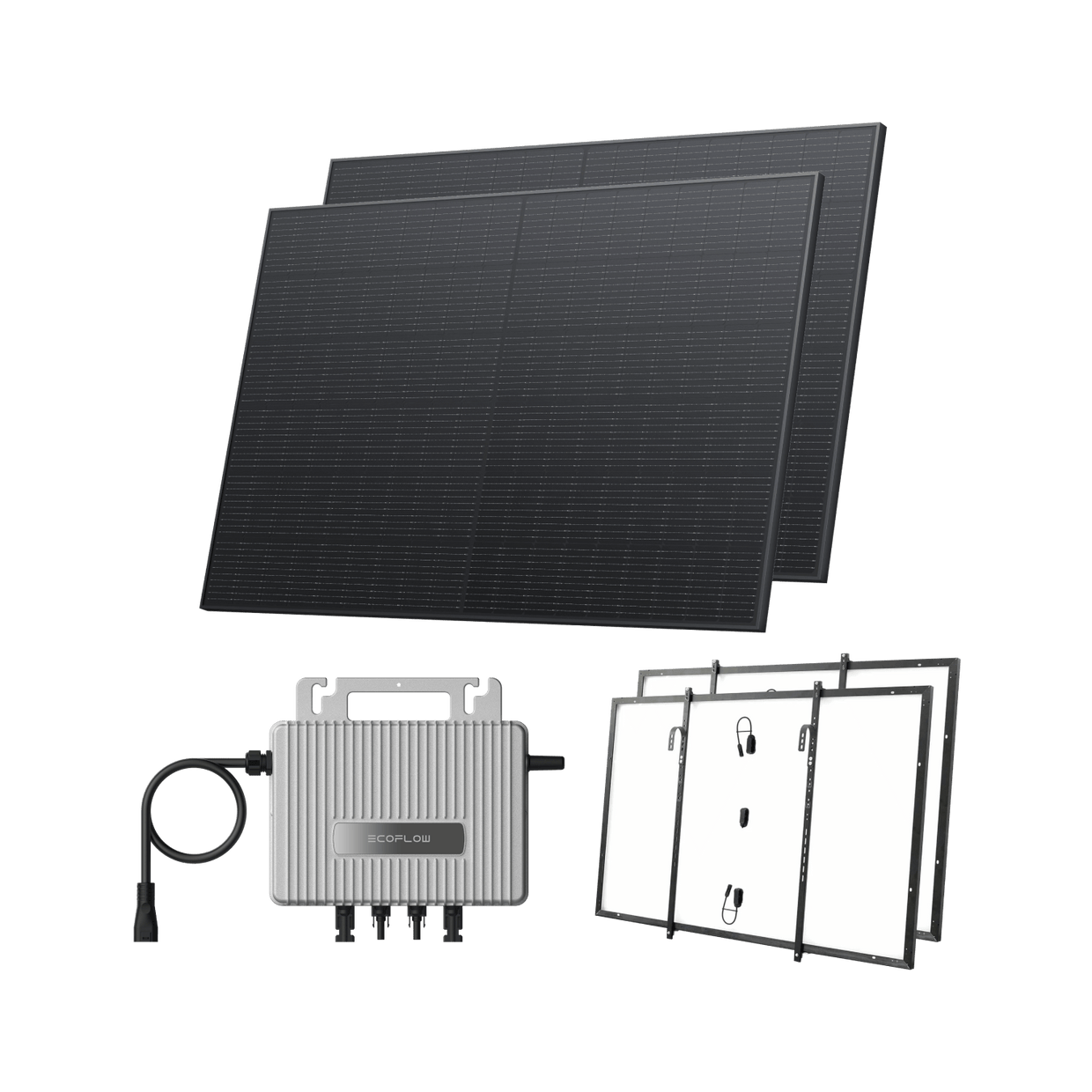 EcoFlow STREAM Balcony Kit Lattice Balcony / (800Wp) 2 × 400W Rigid Solar Panel + STREAM Microinverter / Hook Kit: Lattice Balcony
