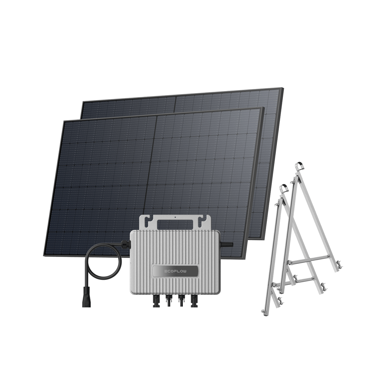 EcoFlow STREAM Balcony Kit Glass Balcony / (1040Wp) 2 × 520W Rigid Solar Panel + STREAM Microinverter / Bracket: Semi-enclosed Balcony