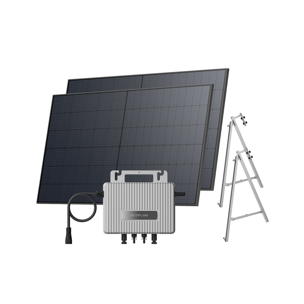 EcoFlow STREAM Balcony Kit Concrete Balcony / (1040Wp) 2 × 520W Rigid Solar Panel + STREAM Microinverter / Bracket: Concrete Balcony