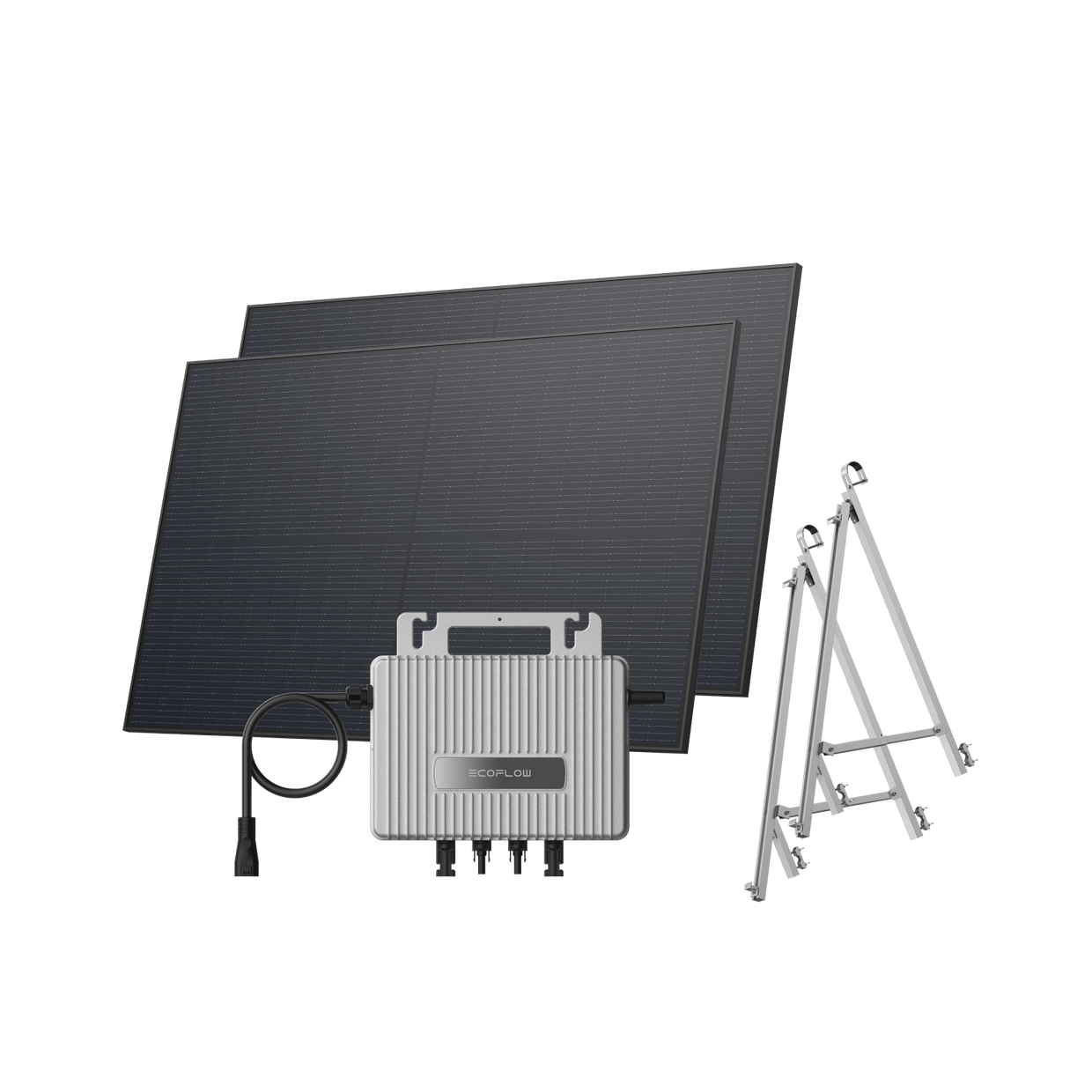 EcoFlow STREAM Balcony Solar System STREAM Microinverter + 2 x 450 W Rigid Solar Panel / Bracket: Semi-enclosed Balcony