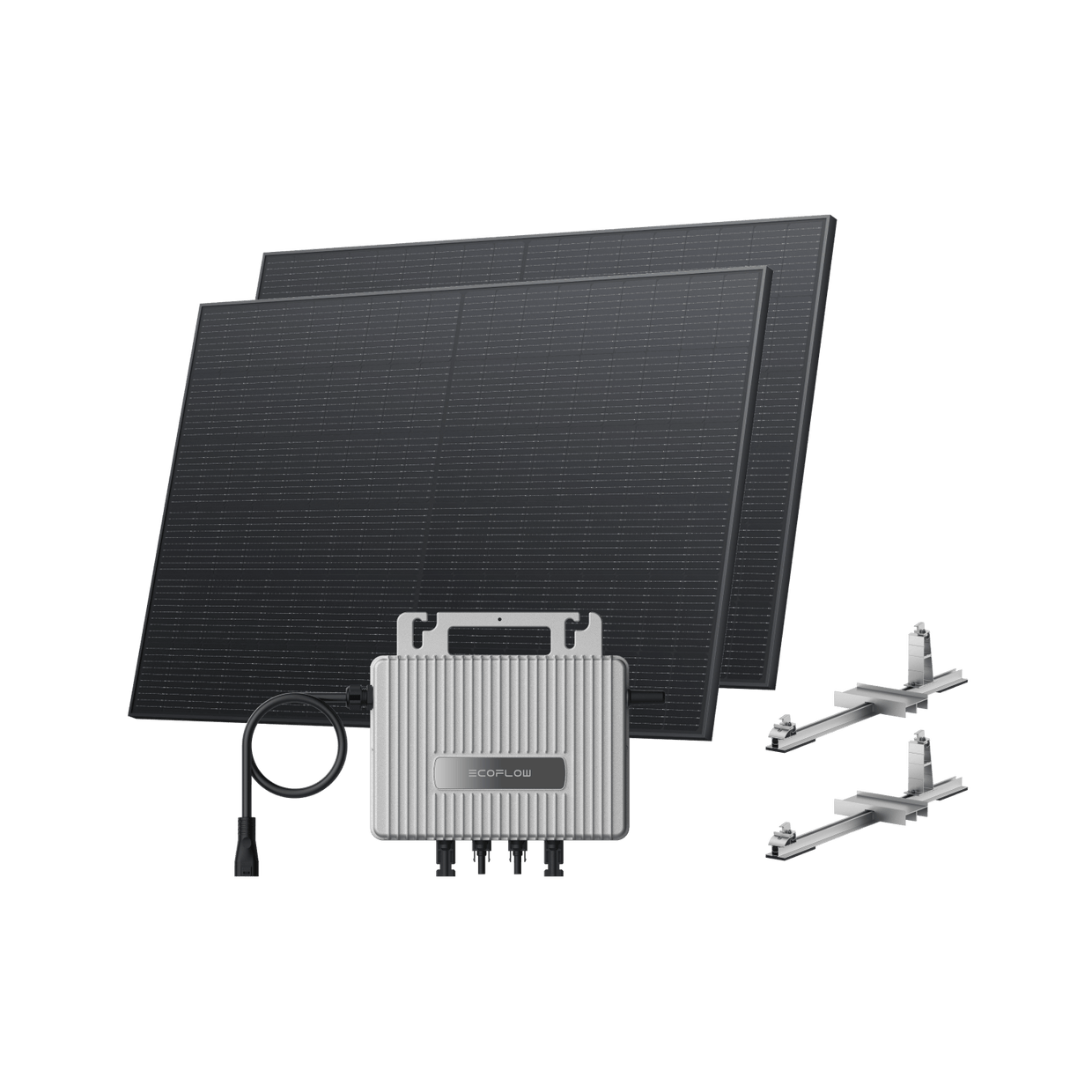 EcoFlow STREAM Roof Kit Flat Roof / (800Wp) 2 × 400W Rigid Solar Panel + STREAM Microinverter / Bracket: Flat Roof
