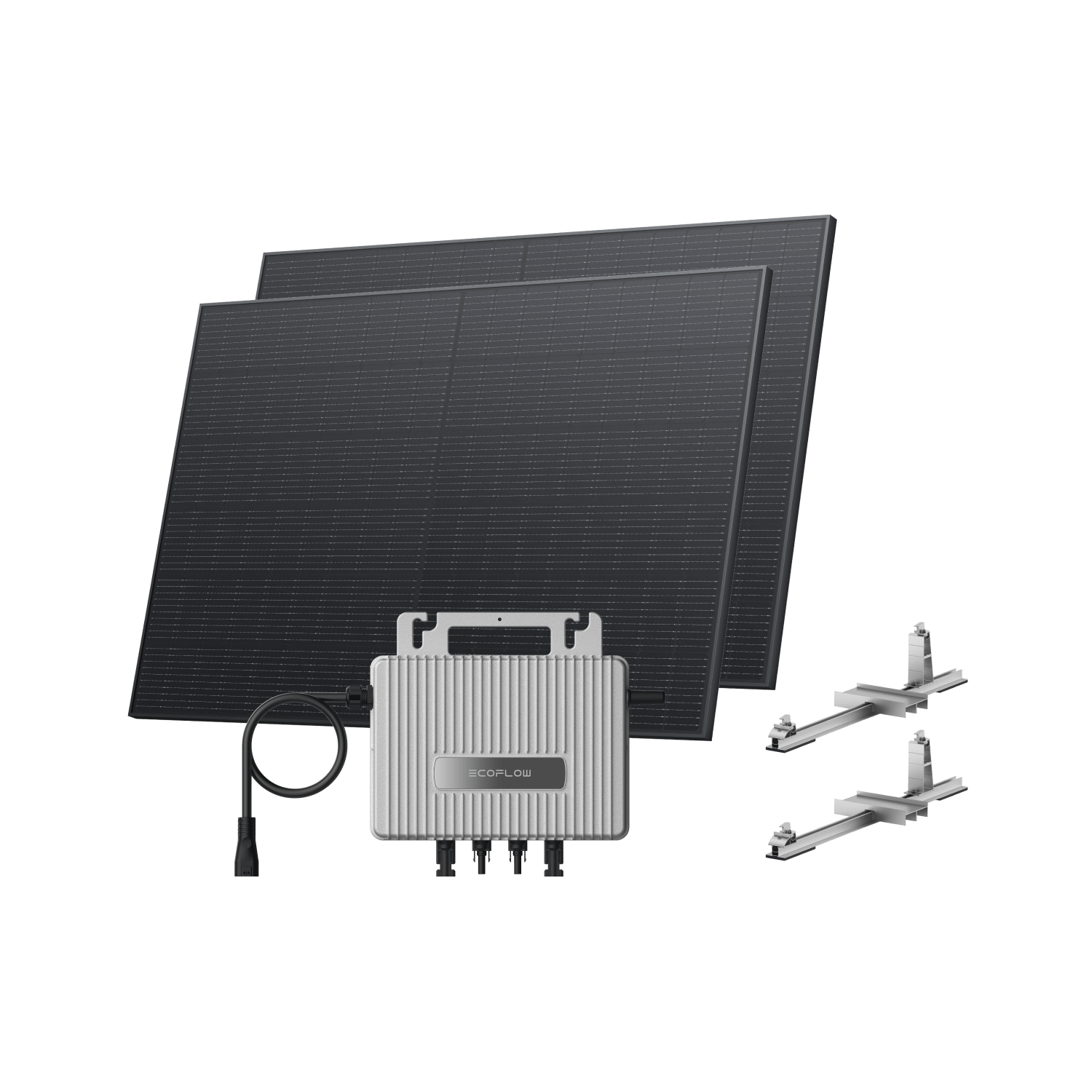 EcoFlow STREAM Roof Kit Flat Roof / (800Wp) 2 × 400W Rigid Solar Panel + STREAM Microinverter / Bracket: Flat Roof
