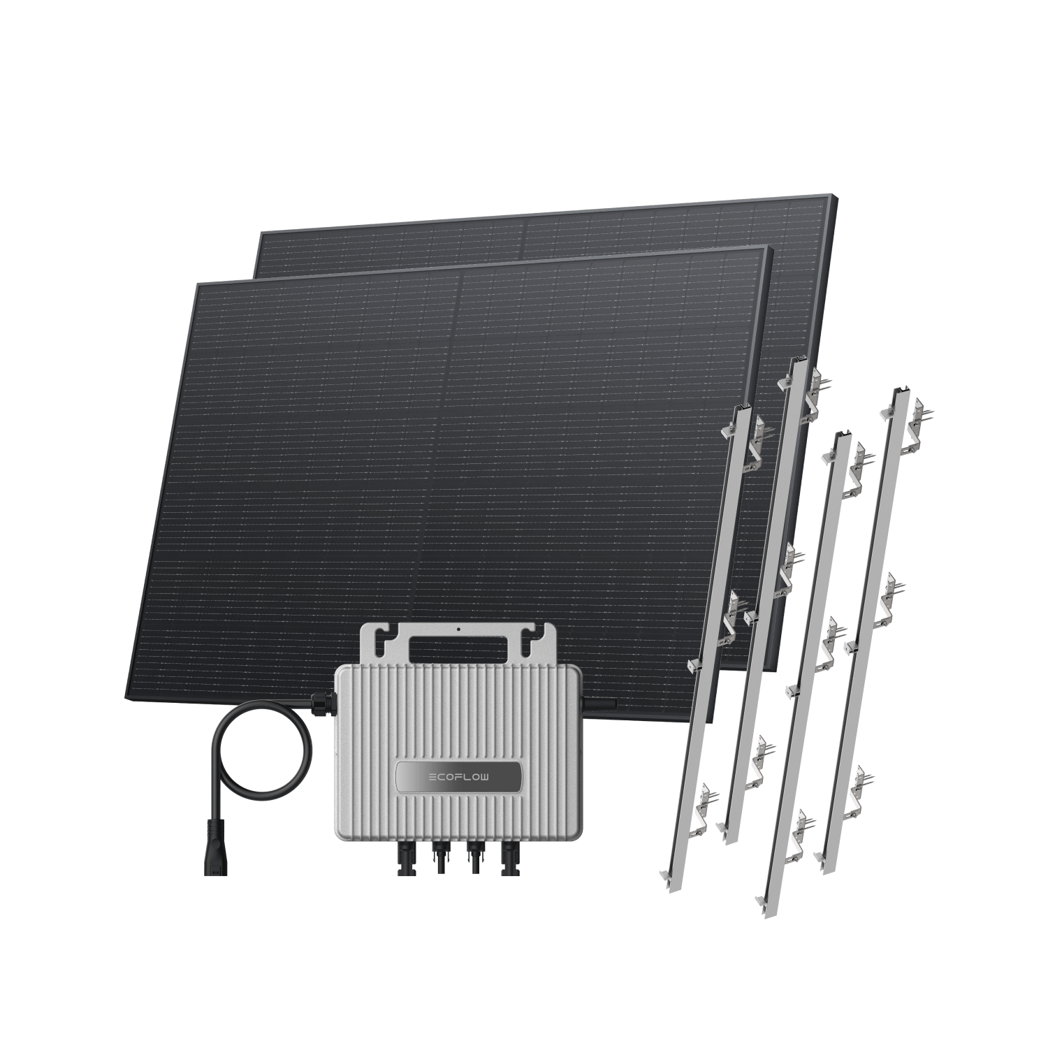 EcoFlow STREAM Roof Kit Pitched Roof / (800Wp) 2 × 400W Rigid Solar Panel + STREAM Microinverter / Bracket: Pitched Roof